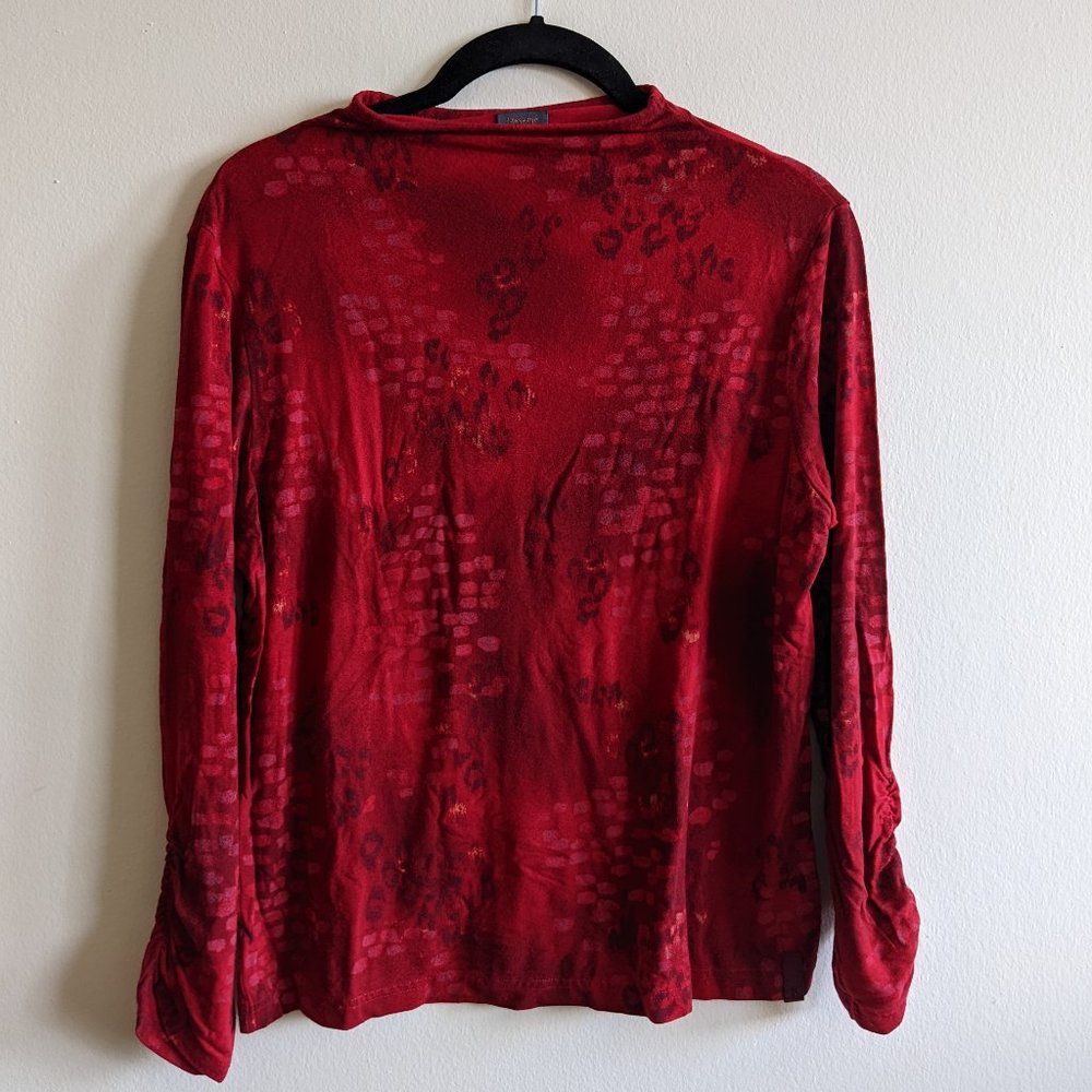 Red mock turtleneck top